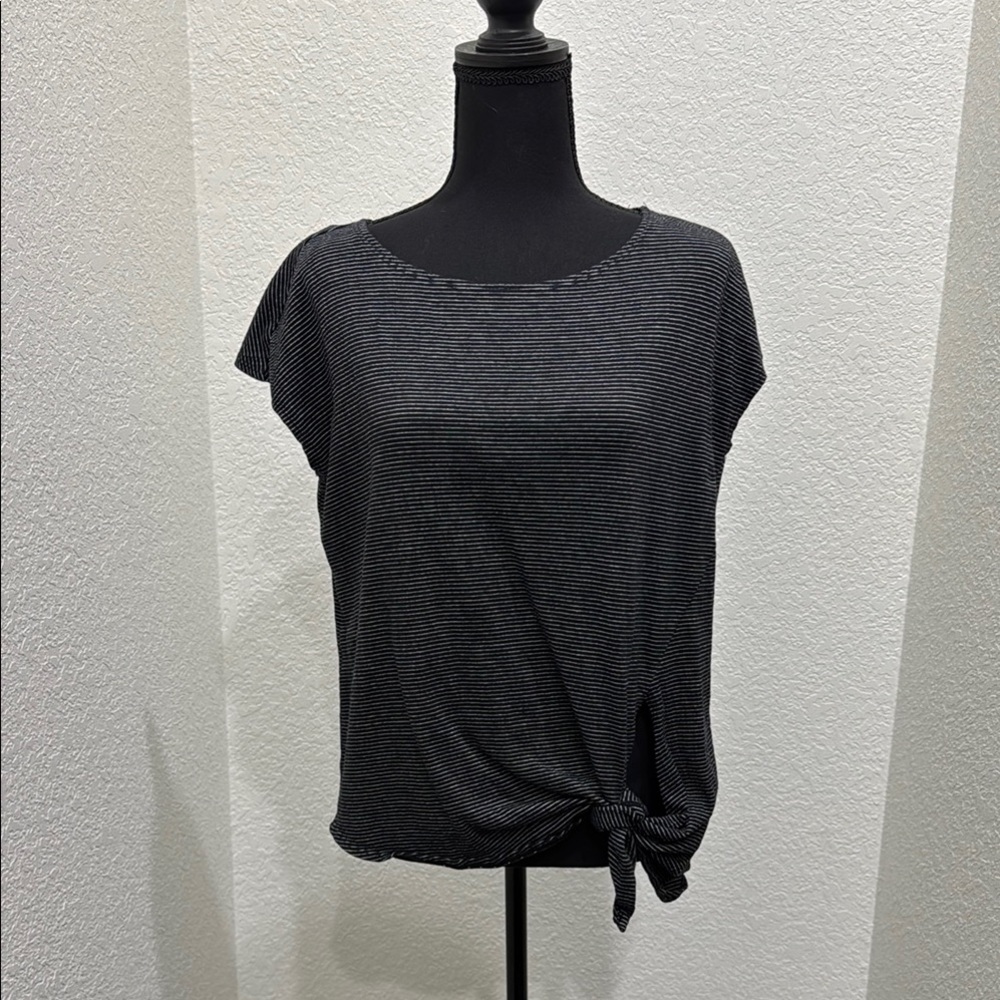 Max Studio Knit Black Striped Women's Top